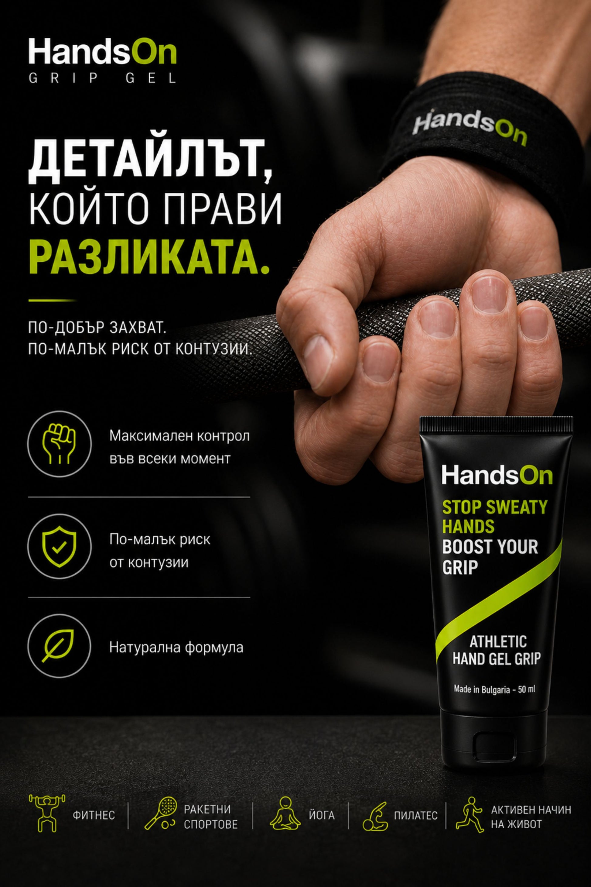 Сухи длани, по-добро сцепление, чисто без следи, по-добър захват